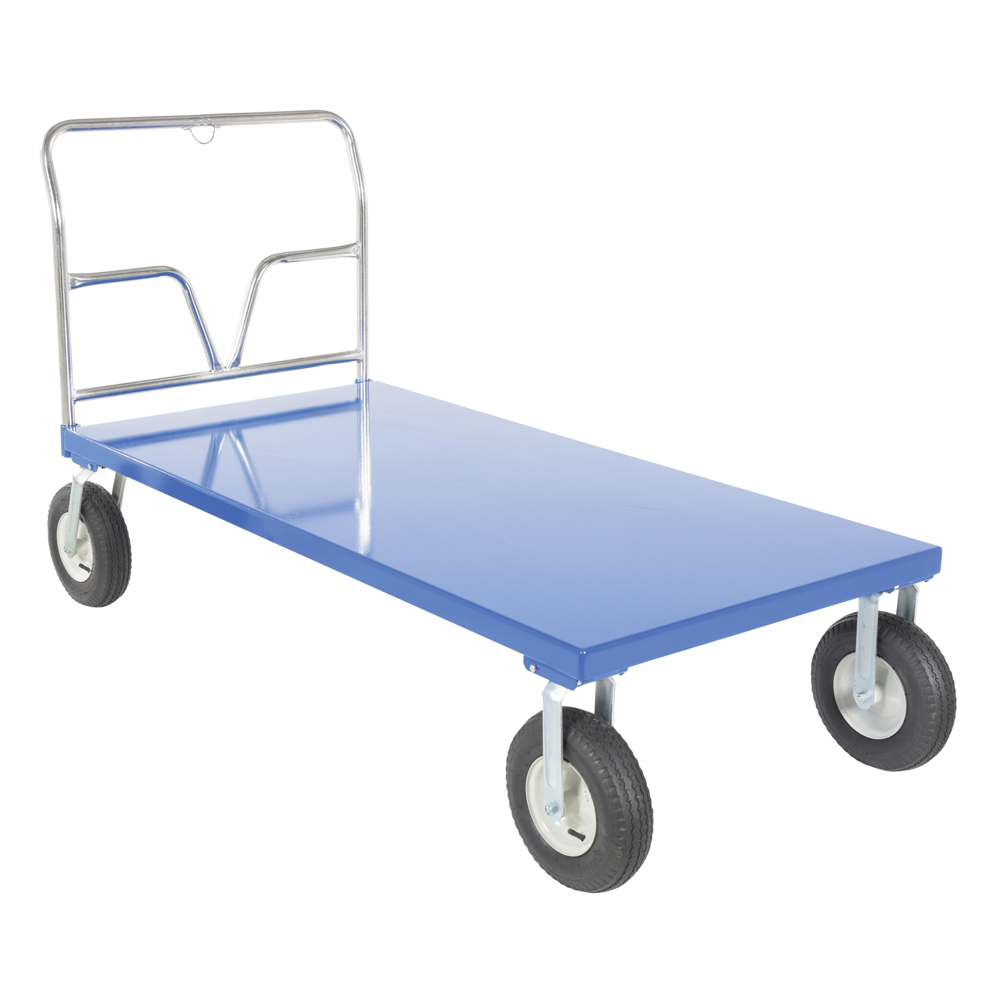 Vestil Steel Pneumatic Tire Platform Truck 76-1/2 In. x 36 In. x 46-5/16 In. 1500 Lb. Capacity Blue